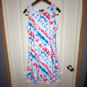 Charlies Project Tank Top Dress Women's Small with Pockets Red/White/Blue